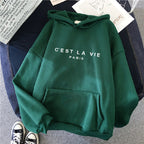 letter print new hooded sweater women's spring long-sleeved lazy style