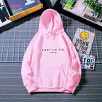 letter print new hooded sweater women's spring long-sleeved lazy style