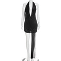 Women Clothing Summer Solid Color Sexy Mesh Draped Deep V Plunge neck