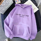 letter print new hooded sweater women's spring long-sleeved lazy style