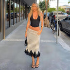 Summer Women Clothing Fashionable All Match Polka Dot Printed Lace