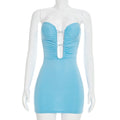 Spring Summer Women Clothing Sexy Solid Color Tube Top Tight Backless
