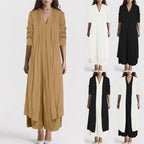 Women's Casual Solid Color And V-neck Cardigan Dress for Women
