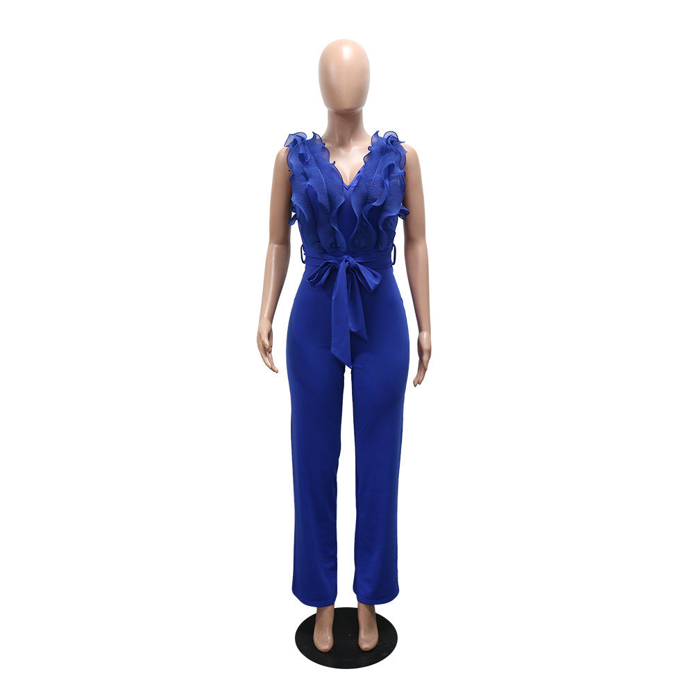 Lace up Jumpsuit Casual