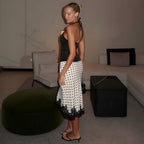 Summer Women Clothing Fashionable All Match Polka Dot Printed Lace