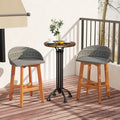 Outdoor Faux Rattan Bar Chairs Set of 2 with Ergonomic Backrests and Footrests-Gray