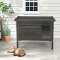 Outdoor Insulated Cat House with All-Round Foam Insulated for Winter-Gray