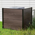 Outdoor Privacy Fence Screen with 5 Ground Stakes for Garden Yard Patio-Brown
