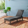 Patio Lounge Outdoor Recliner Chair with Cushion 3-Position Adjustable Backrest-Gray