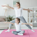 6 x 2 FT Tri-Fold Gym Mat with Handles and Removable Zippered Cover-Pink