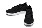 CALTO - QA062 - 2.4 Inches Taller (Black/White Sole) - Lightweight Knitted Sneakers