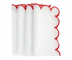 Red Fabric Napkins - Scalloped