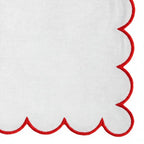 Red Fabric Napkins - Scalloped