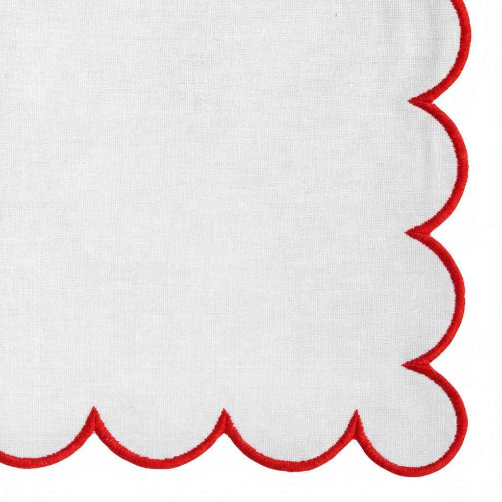 Red Scalloped Edge Napkins - LongWave