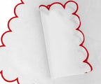 Red Scalloped Edge Napkins - LongWave