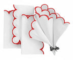 Red Scalloped Edge Napkins - LongWave