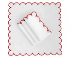 Red Scalloped Edge Napkins - LongWave