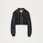Retro Classic Stand Up Sheep Leather Short Jacket "Witch Game"