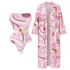 High fashion vintage one piece swimsuit with cover up
