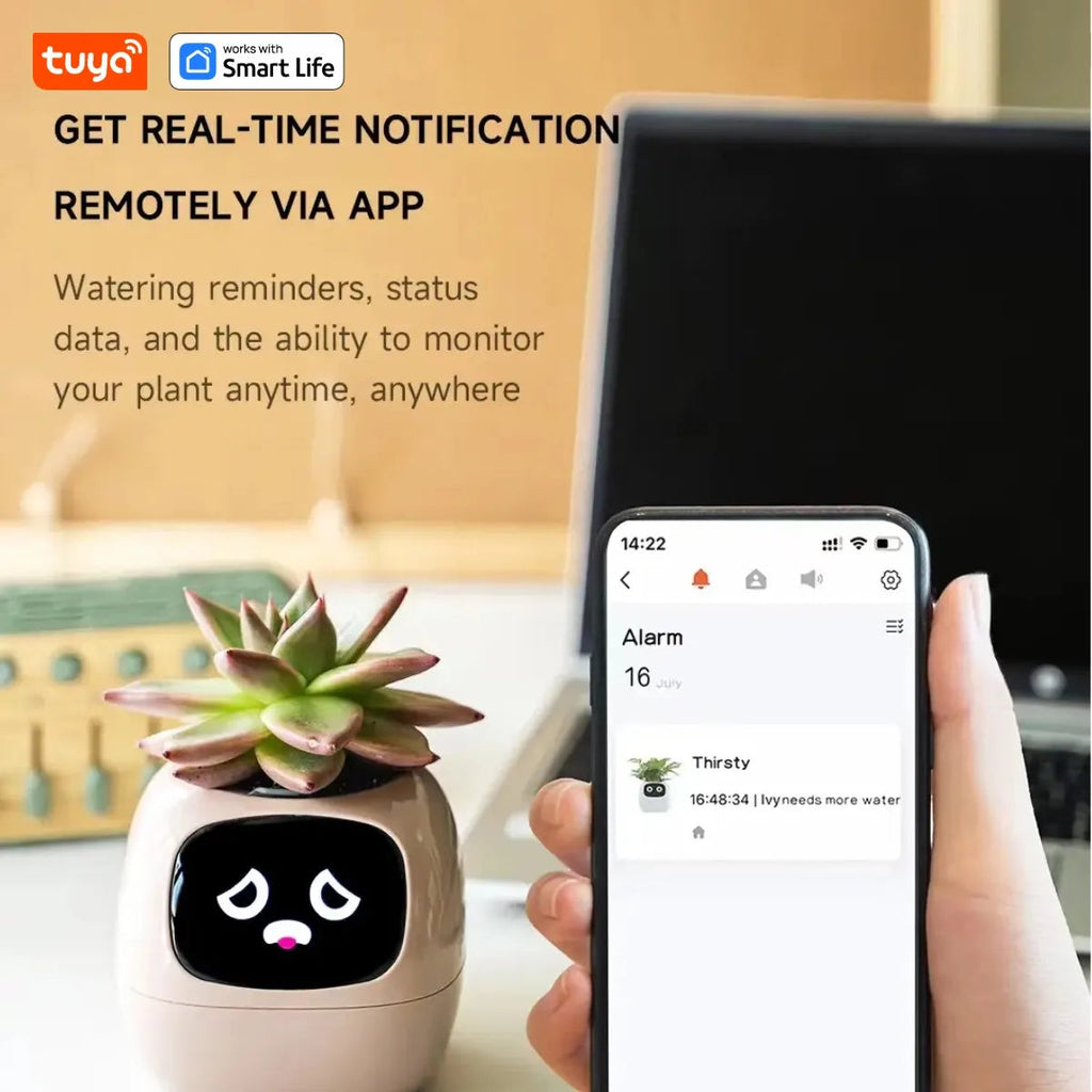 Tuya Ivy Smart Planter,Endless Fun Over 49 Rich Expressions,7 smart