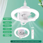 50W Ceiling Fan Light Round LED Pendant Light 360°rotating Fan Blade