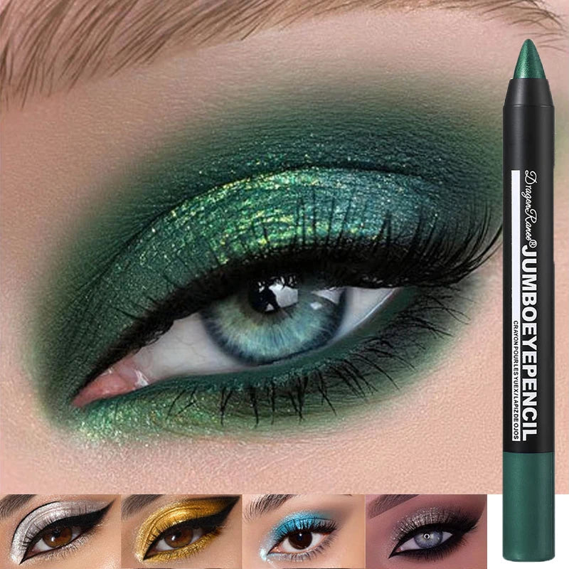 Smoky Dark Green Eyeshadow Pencil Stick Waterproof Pearlescent 12