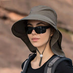 Wide Large Brim Bucket Hat Neck Protection Sun Hat Summer Outdoor UV