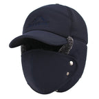 Men's Ear Protection Face Bomber Hats Thicker Plus Velvet Warm Women