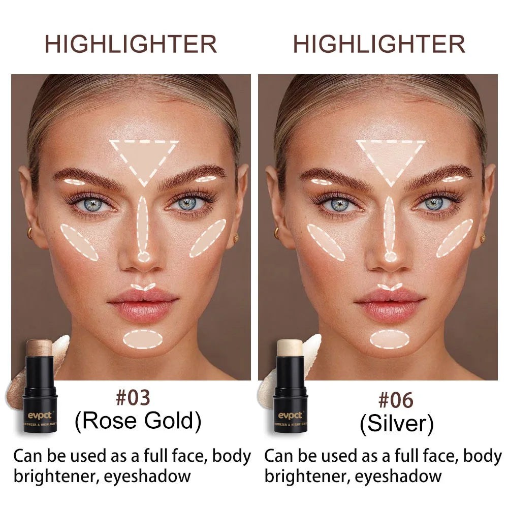 Highlighting&Bronzer Stick Face Brightening Blusher Rouge Concealer