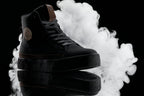 CALTO - S3422 - 2.4 Inches Taller (Black/Coffee Brown) - Cap Toe High Top Zip-Up Sneaker Boots
