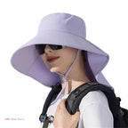 Hat With Neck Flap Hiking With Ponytail Hole Fishing Bucket Available