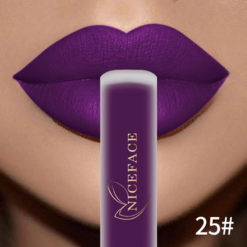 NICEFACE Matte Liquid Lipstick Waterproof Long Lasting Lip Gloss Tint