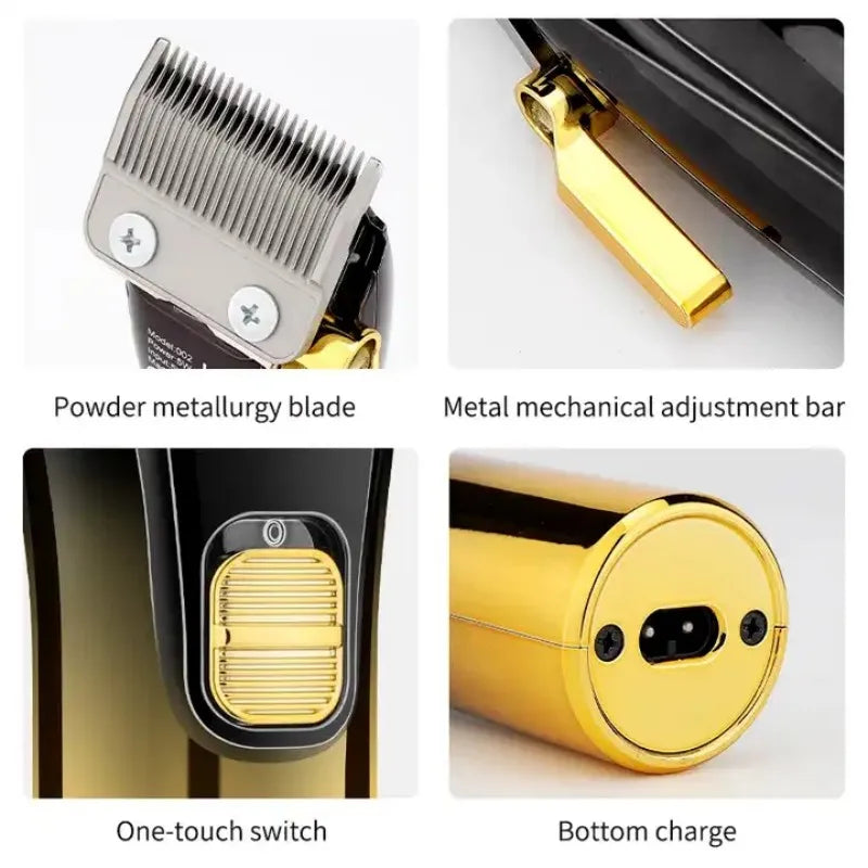 Cordless Rechargeable Low Noise Professional Hair Clippers and Detail
