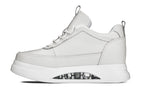 CALTO - S4926 - 3.2 Inches Taller (Bone/White Sole) - Chunky Elevated Platform Sneakers