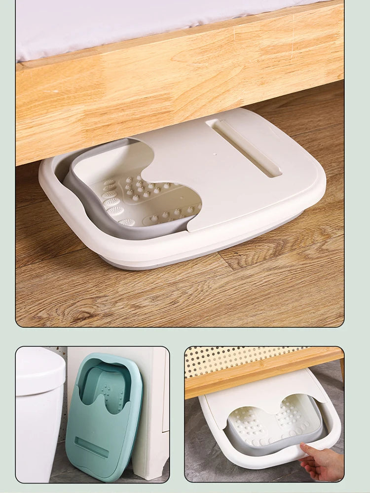 Foldable Footbath Massage Bucket Soaking Bucket Folding Basin Spa Foot
