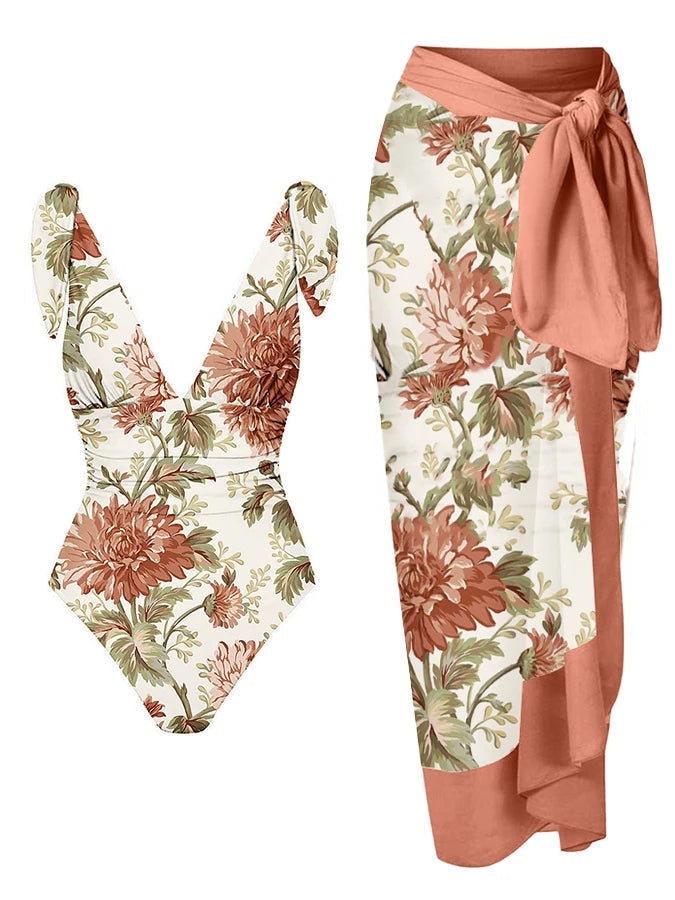 Vintage style one piece swimsuit