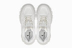 CALTO - S5285 - 2.6 Inches Taller (White/Translucent White Sole) - Chunky Sole Sporty Sneakers