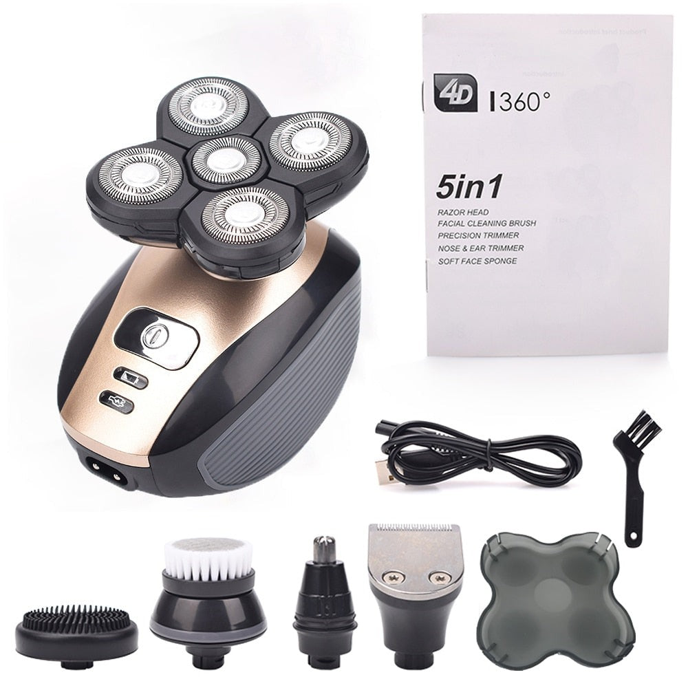 5 in 1 Rechargeable Electric Shaver Five Floating Heads Razors Hair