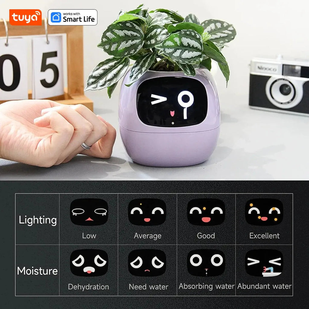 Tuya Ivy Smart Planter,Endless Fun Over 49 Rich Expressions,7 smart