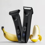 Body & Groin Hair Trimmer for Men Waterproof Dual-Head Ceramic Blade