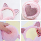 Cute Glitter Cat Ear Earmuff Soft Plush Warmer Winter Warm for Women