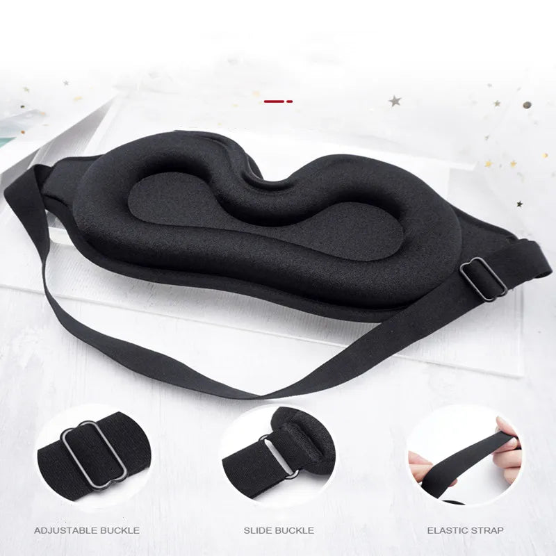 3D Portable Soft Eye Mask Black Fast Sleeping Eye Shade Cover Eye
