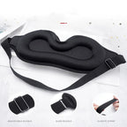 3D Portable Soft Eye Mask Black Fast Sleeping Eye Shade Cover Eye