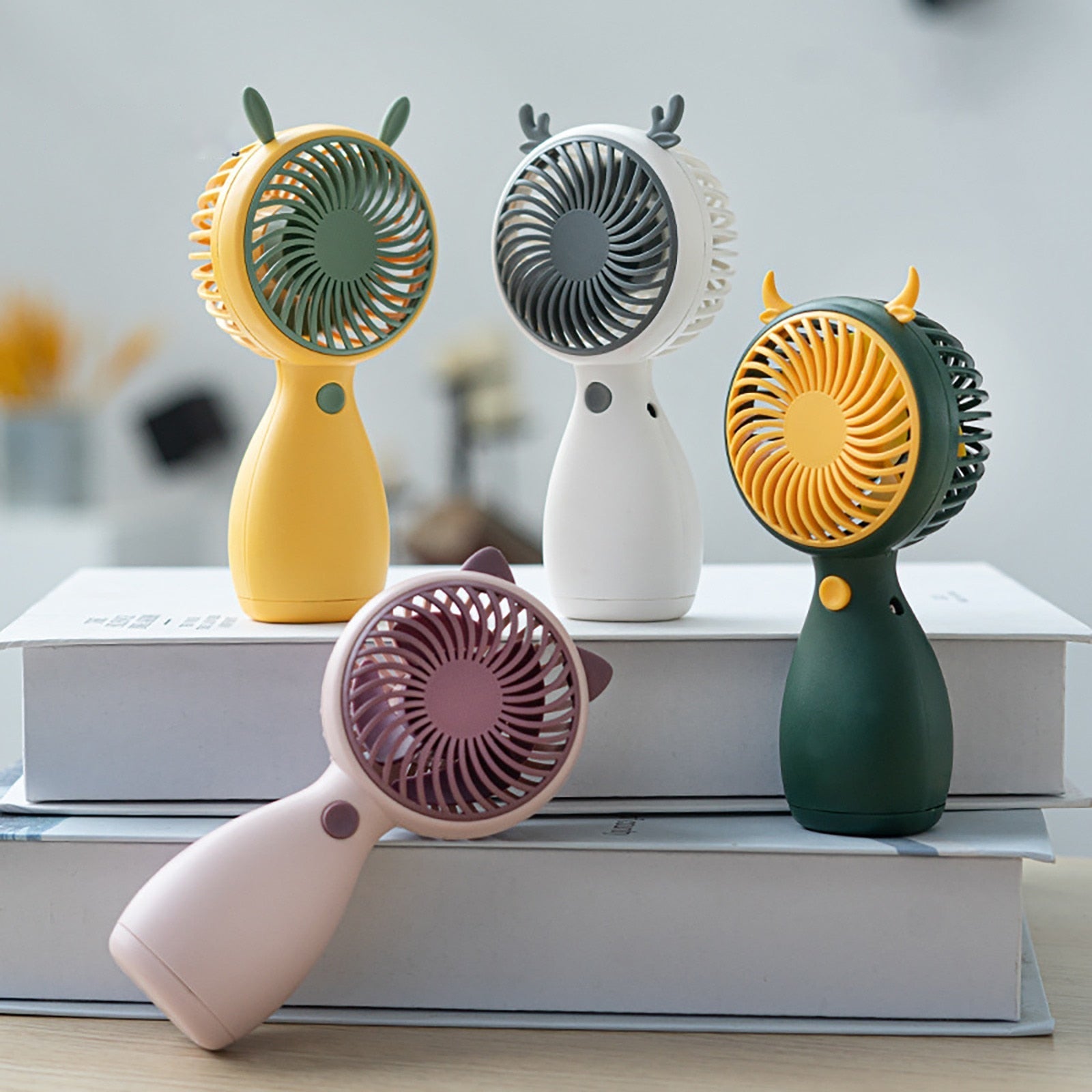 Portable Mini Fan USB Charging Handheld Cartoon Fan For Outdoor