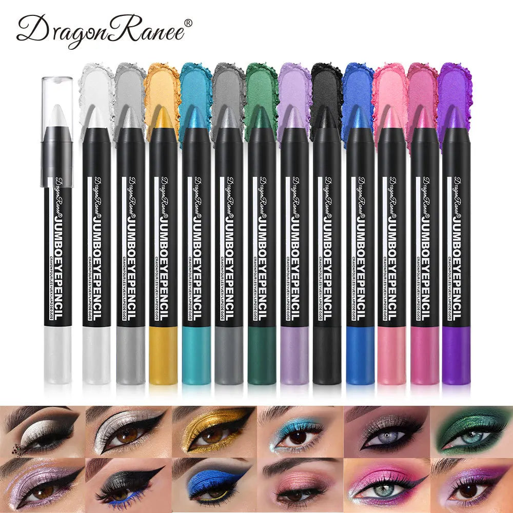 Smoky Dark Green Eyeshadow Pencil Stick Waterproof Pearlescent 12