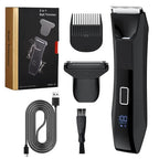 Body & Groin Hair Trimmer for Men Waterproof Dual-Head Ceramic Blade