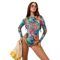 80's Era vibe Long Sleeve One-Piece Swimsuit