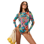 80's Era vibe Long Sleeve One-Piece Swimsuit