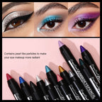 Smoky Dark Green Eyeshadow Pencil Stick Waterproof Pearlescent 12