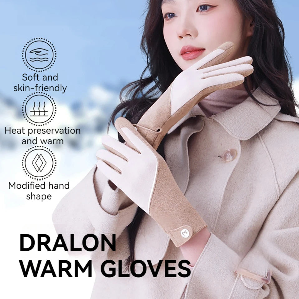 Cycling Warm Gloves Women Winter Skiing Bicycle Outdoor Sport Plush
